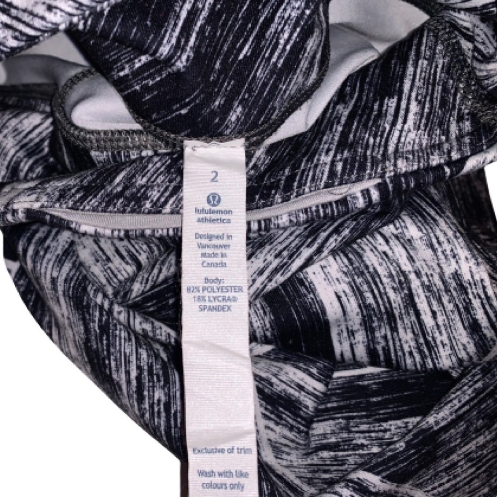 Lululemon Wunder Under Black White Crop Leggings - Picture 6 of 16
